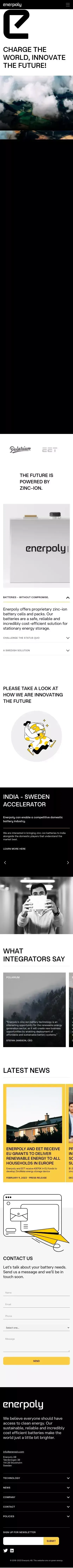 Charge the world, innovate the future mobile view