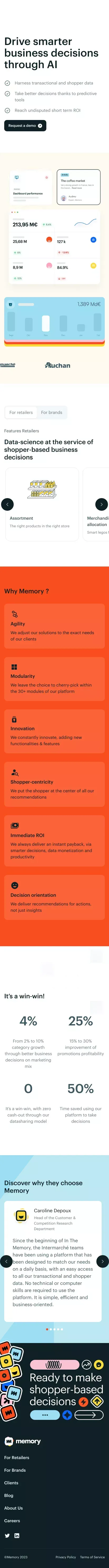 Drive smarter business decisions through AI - In The Memory mobile view