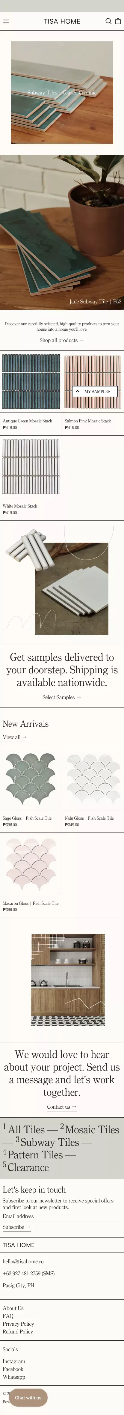 TISA HOME Online Store– Tisa Home mobile view