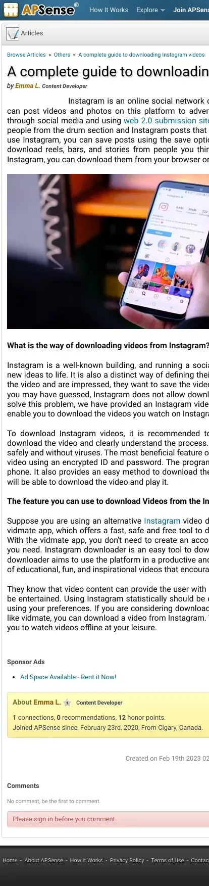 A complete guide to downloading Instagram videos by Emma L. mobile view