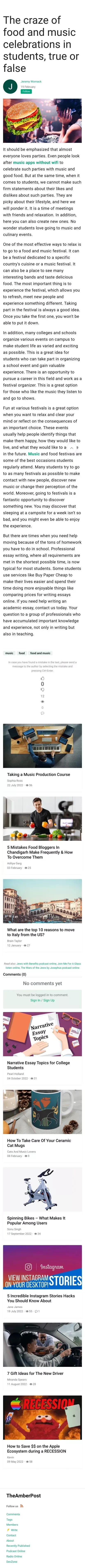 The craze of food and music celebrations in students, true or false | TheAmberPost mobile view