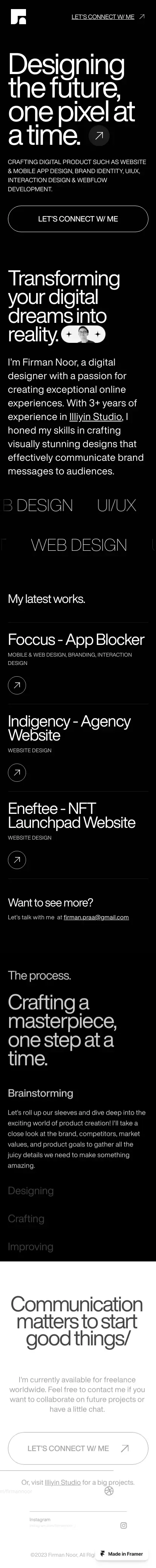 Firman's Portfolio Website mobile view