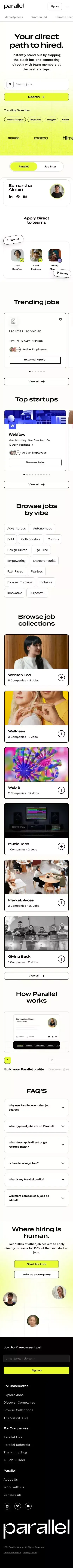 Parallel | Your direct path to hired. mobile view
