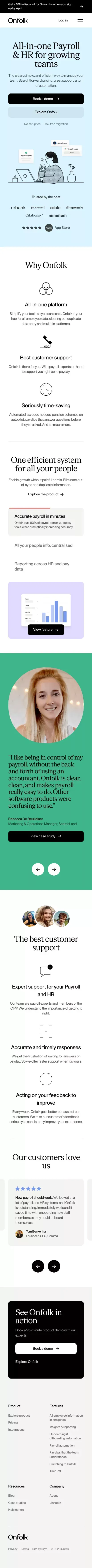 Onfolk · All-in-one Payroll & HR mobile view