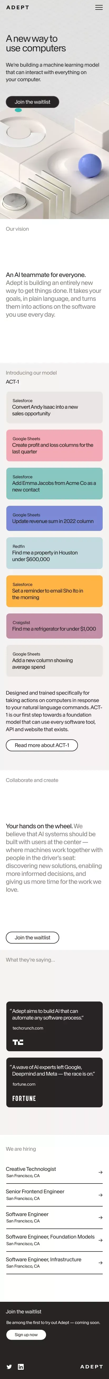 Adept: Useful General Intelligence mobile view