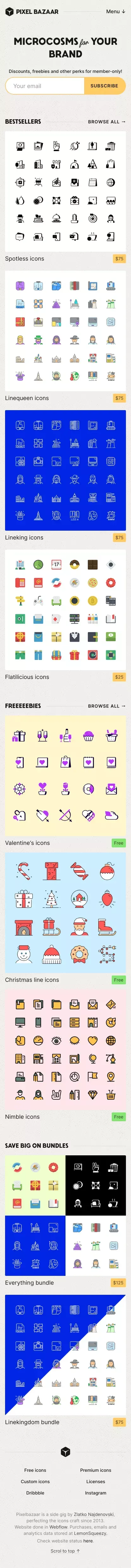Pixel Bazaar - Microcosms for your brand mobile view