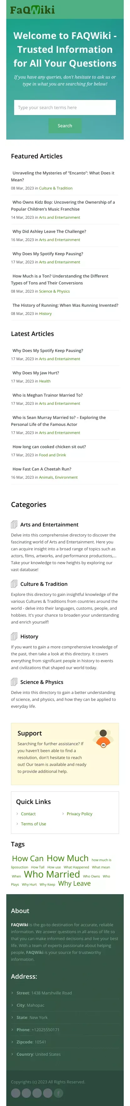 FAQWiki | Trusted Information for Questions Answered mobile view