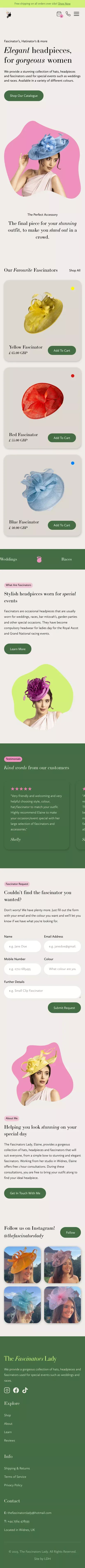 The Fascinators Lady | Buy Fascinators, Hatinators & Wedding Hats mobile view