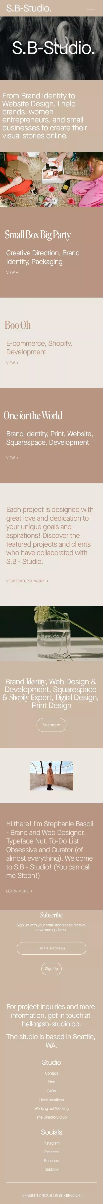 S.B-Studio. mobile view