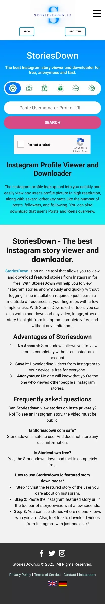 StoriesDown - Instagram Story Viewer And Downloader mobile view