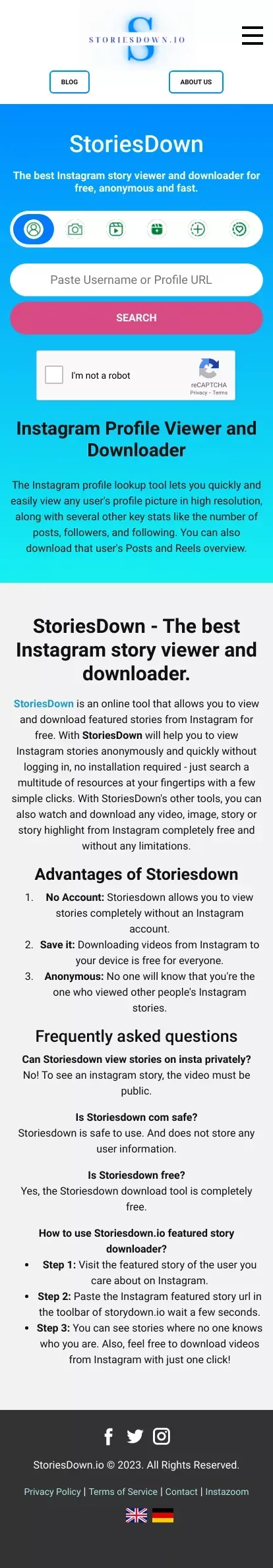 StoriesDown - Instagram Story Viewer And Downloader mobile view
