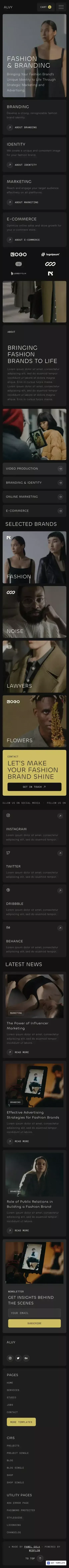 Alvy - Webflow Ecommerce Website Template mobile view