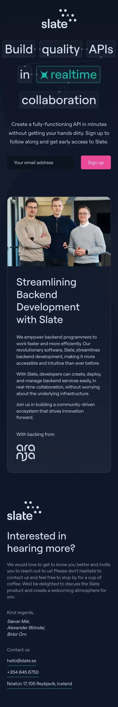 Slate mobile view