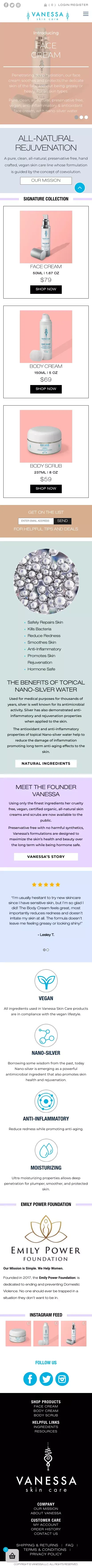 Vanessa Skin Care - Organic, Vegan Skin Care is Better. mobile view