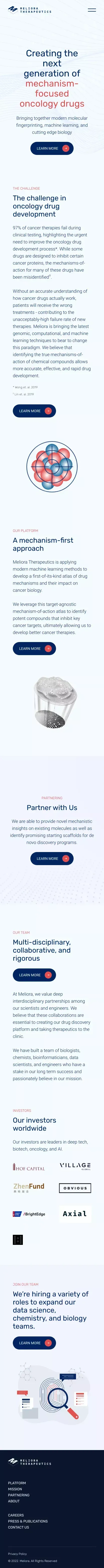 Meliora Therapeutics mobile view