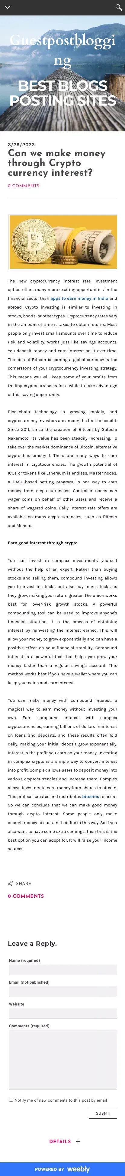 Can we make money through Crypto currency interest? mobile view