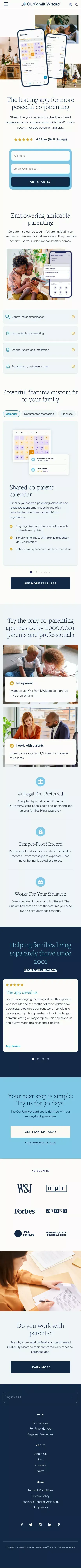 OurFamilyWizard - Best Co-Parenting App for Child Custody mobile view
