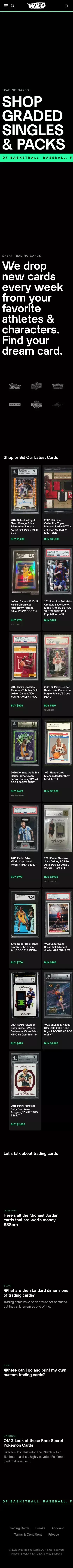 Wild Trading Cards | Buy Graded Singles & Packs | NYC mobile view