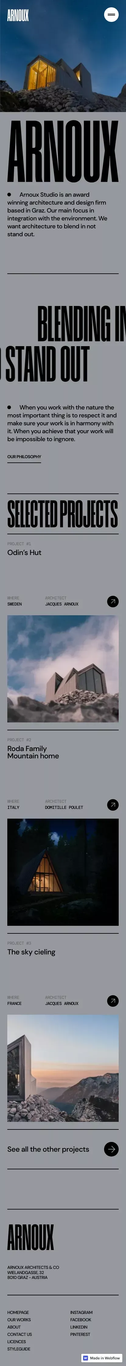 Jacques Arnoux - HTML website template mobile view