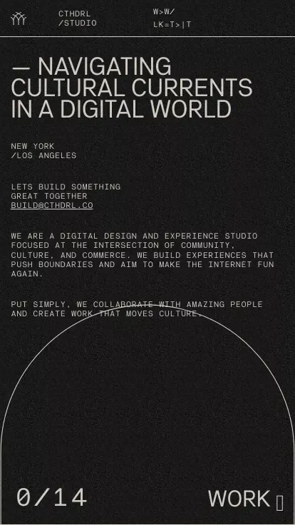 cthdrl â digital design and experience studio mobile view