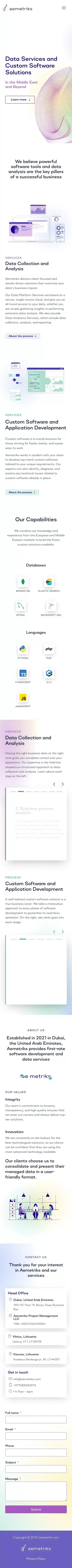 Aemetriks – Project Management LLC mobile view