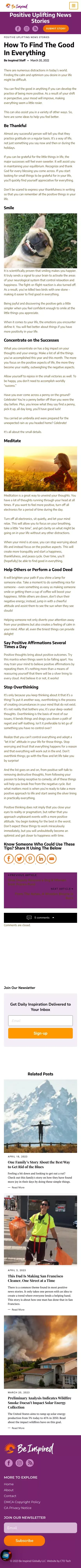 How To Find Good In Everything - Be Inspired mobile view