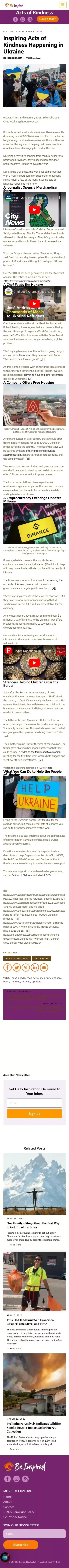 Acts of Kindness - Inspiring Acts of Kindness Happening in Ukraine - Be Inspired mobile view