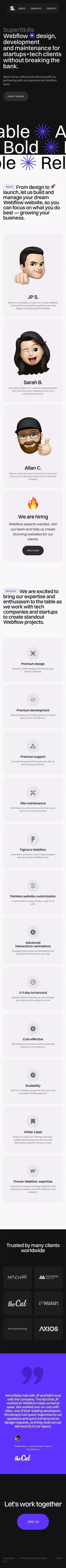 SuperSkills | Expert Webflow Development and Site Maintenance mobile view