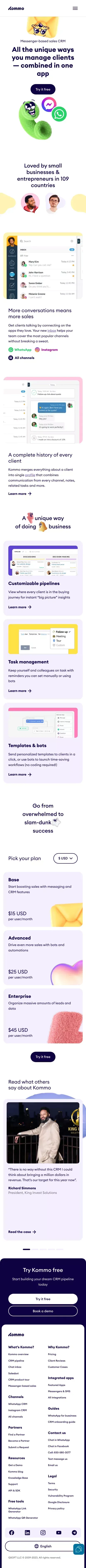 Boost sales with messaging apps
        
                  â Kommo (formerly amoCRM) mobile view