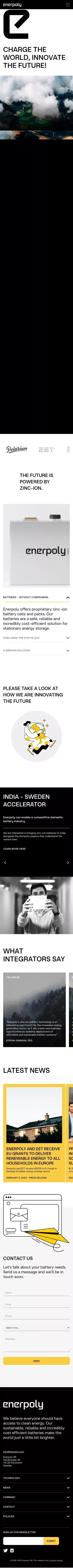 Charge the world, innovate the future mobile view