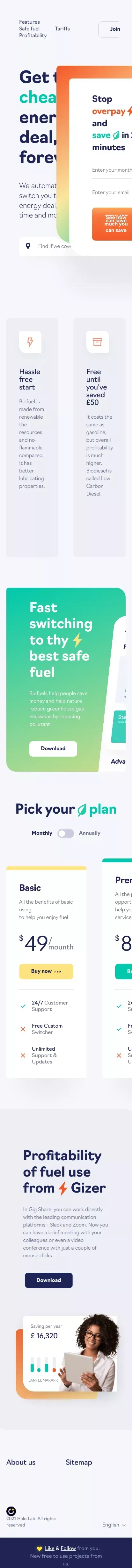 Gizer mobile view