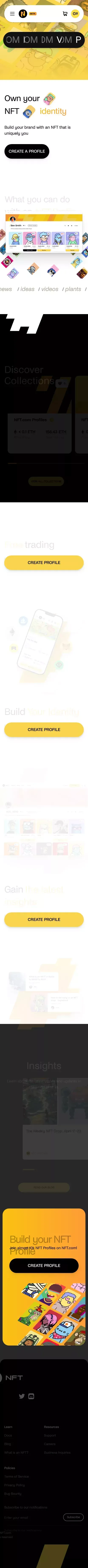 NFT.com | The Social NFT Marketplace mobile view