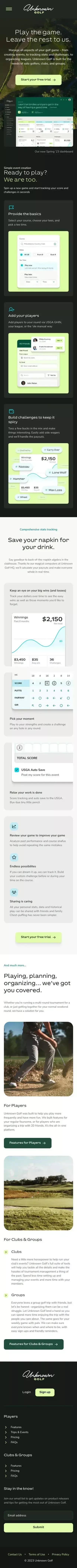 Unknown Golf mobile view