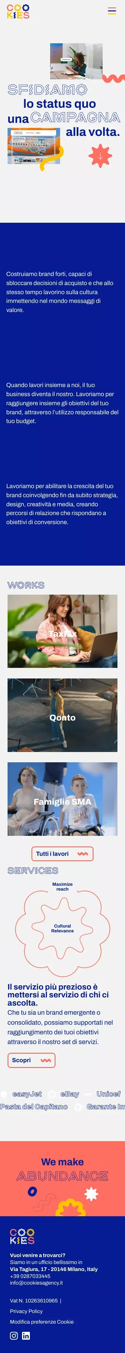 Cookies Agency - Agenzia di comunicazione Milano mobile view