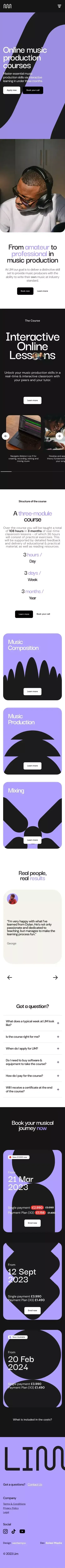 LimLondon | Homepage mobile view