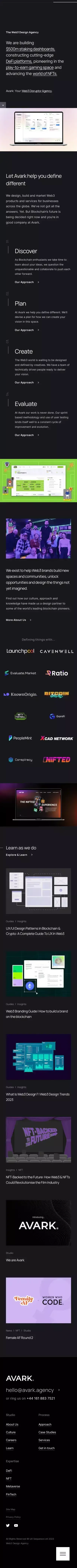 Web3 & Crypto Design Agency | UX, Brand & Product Build mobile view