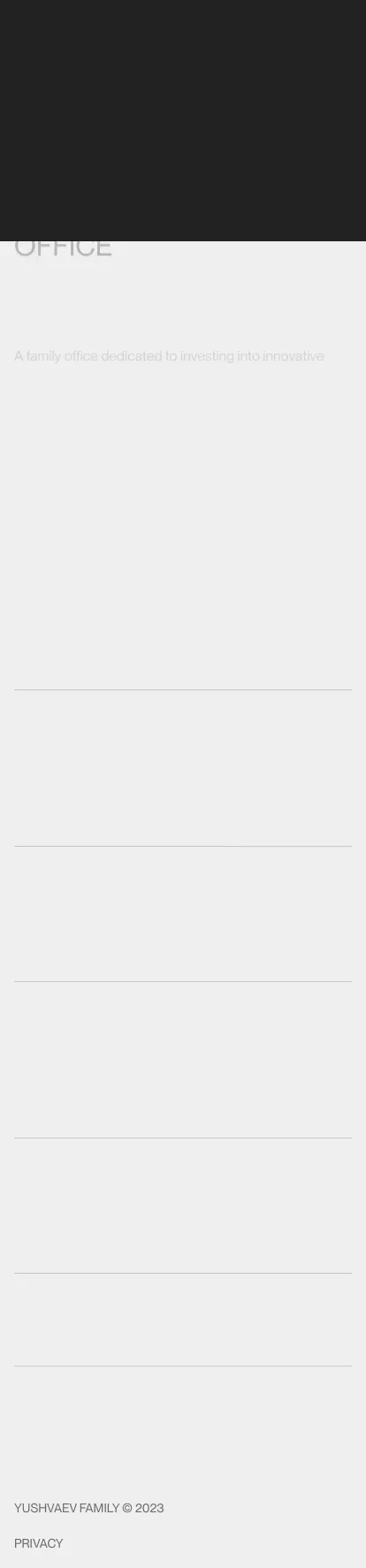 Yushvaev Family Office | Home mobile view