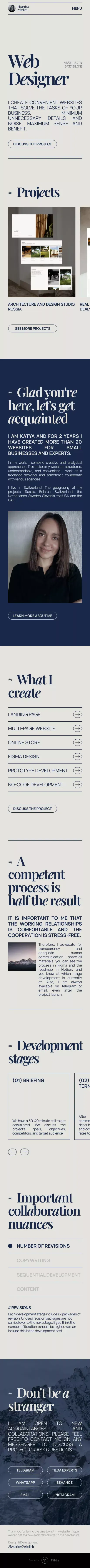 Ekaterina Zabelich - Your web design partner mobile view