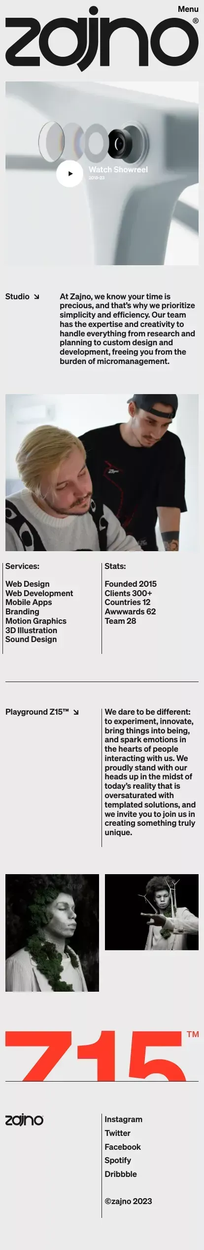 Zajno | Digital Design Studio mobile view