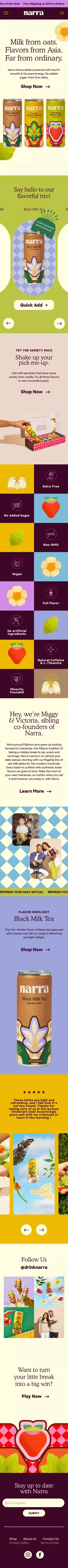 Narra Website mobile view