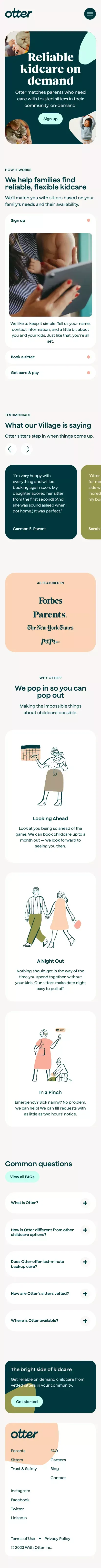 Otter • The Bright Side of Kidcare mobile view