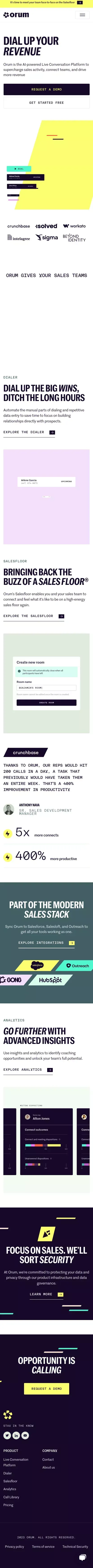 Orum - The Live Conversation Platform mobile view