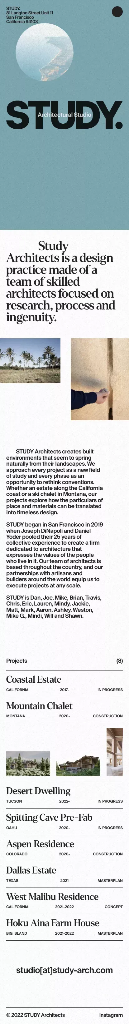 Study Architects mobile view