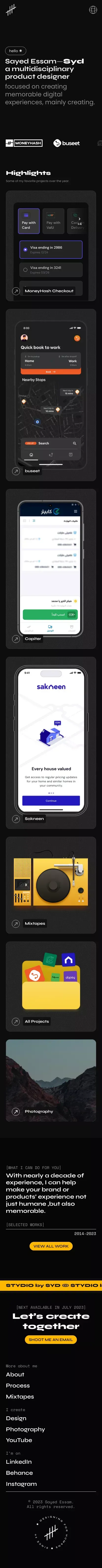 Sayed Essam â Product Designer & Maker mobile view