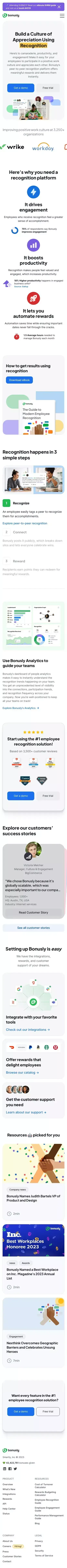 Bonusly | Fun and Smart Employee Recognition and Rewards mobile view