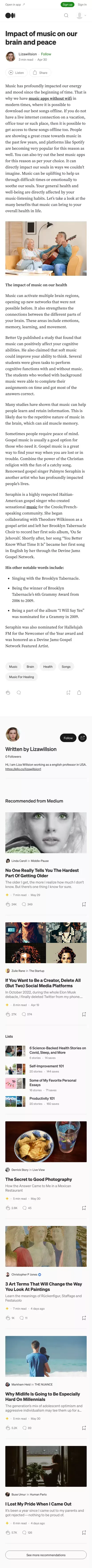 Impact of music on our brain and peace | by Lizawillsion | Apr, 2023 | Medium mobile view