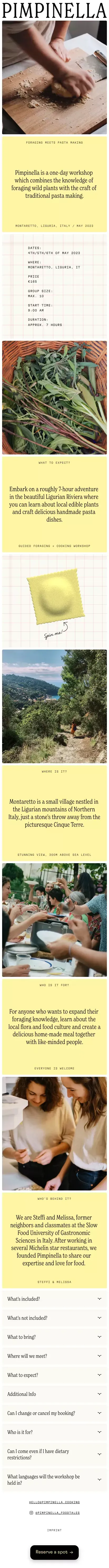 Pimpinella mobile view
