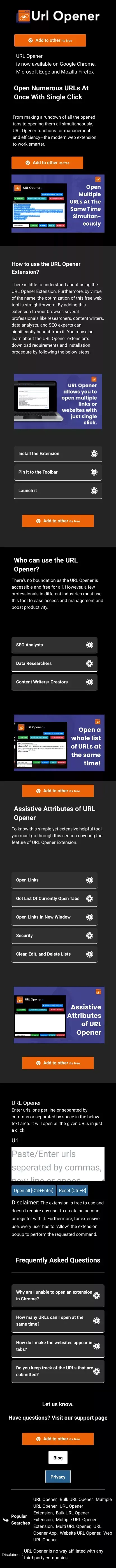 URL Opener - Multiple URL Opener | Bulk URL Opener mobile view