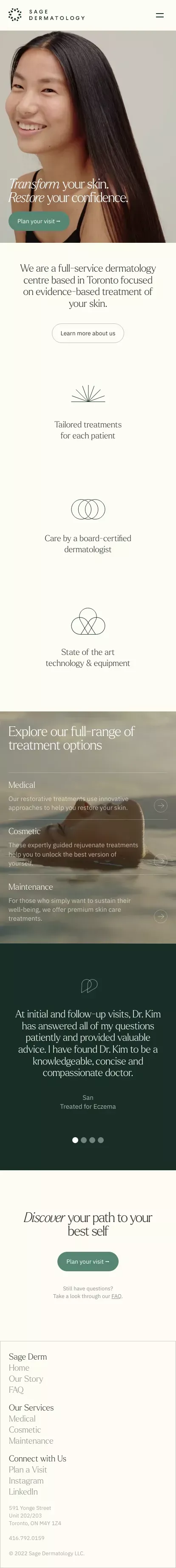 SAGE DERMATOLOGY • Full-Service Dermatology based in Toronto, Canada. mobile view