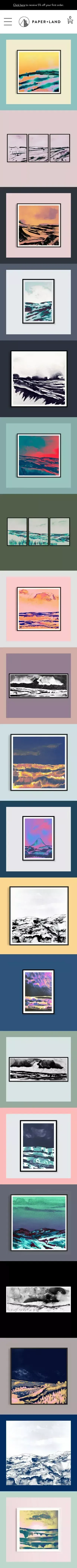 Paper + Land – A contemporary art collection by Natalie Holloway, Leeds, Yorkshire UK mobile view